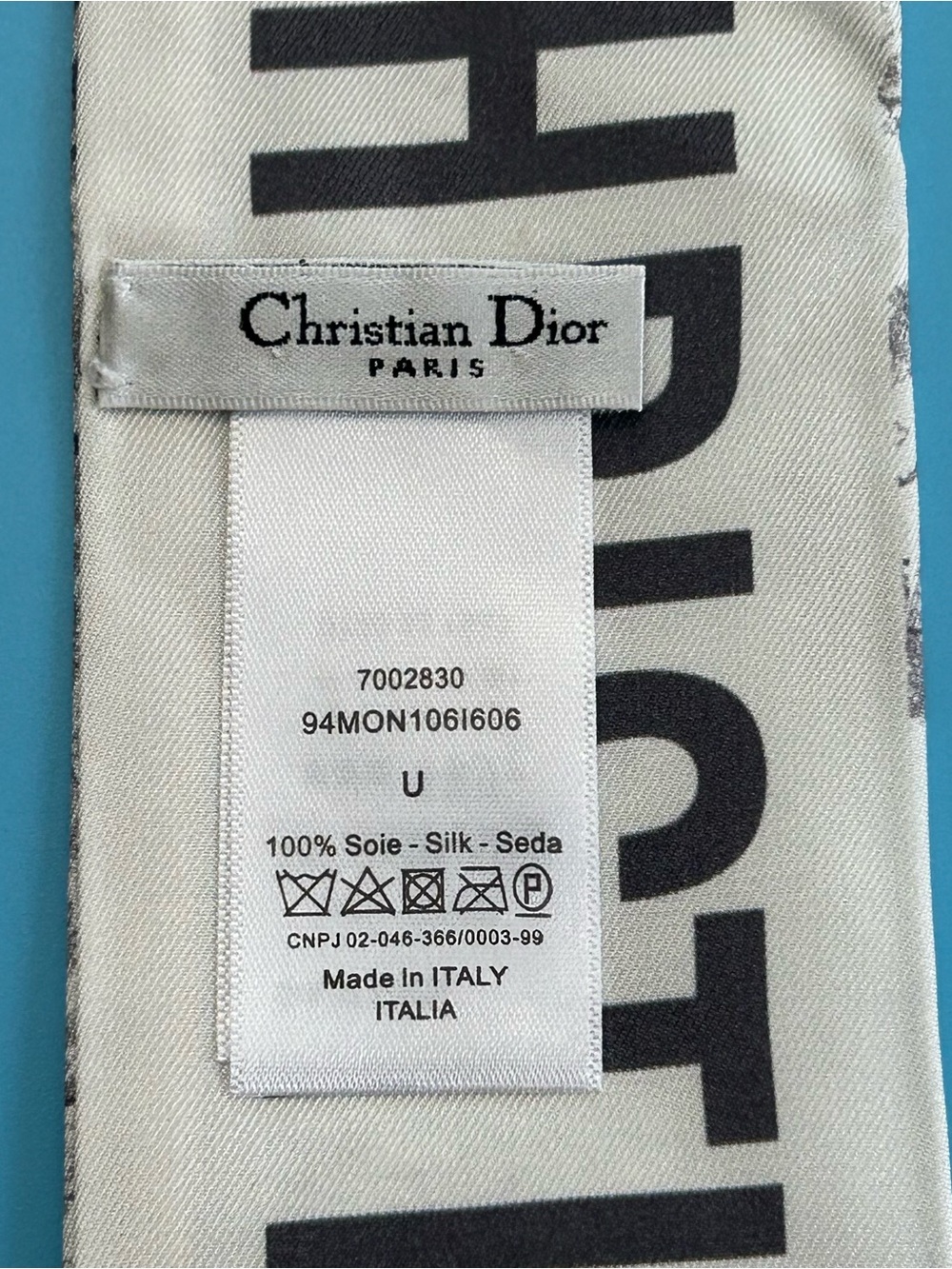 Christian Dior Toile de Jouy Sauvage Mitzah Silk Scarf Gray Ivory - Picture 6 of 6